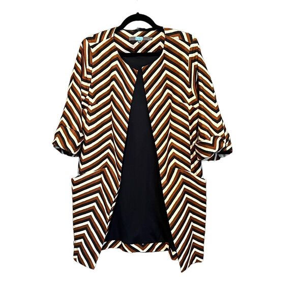 Eva Franco Sweaters - Eva Franco Anthropologie Oversized Cardigan Chevron Print Pockets Size XS / S